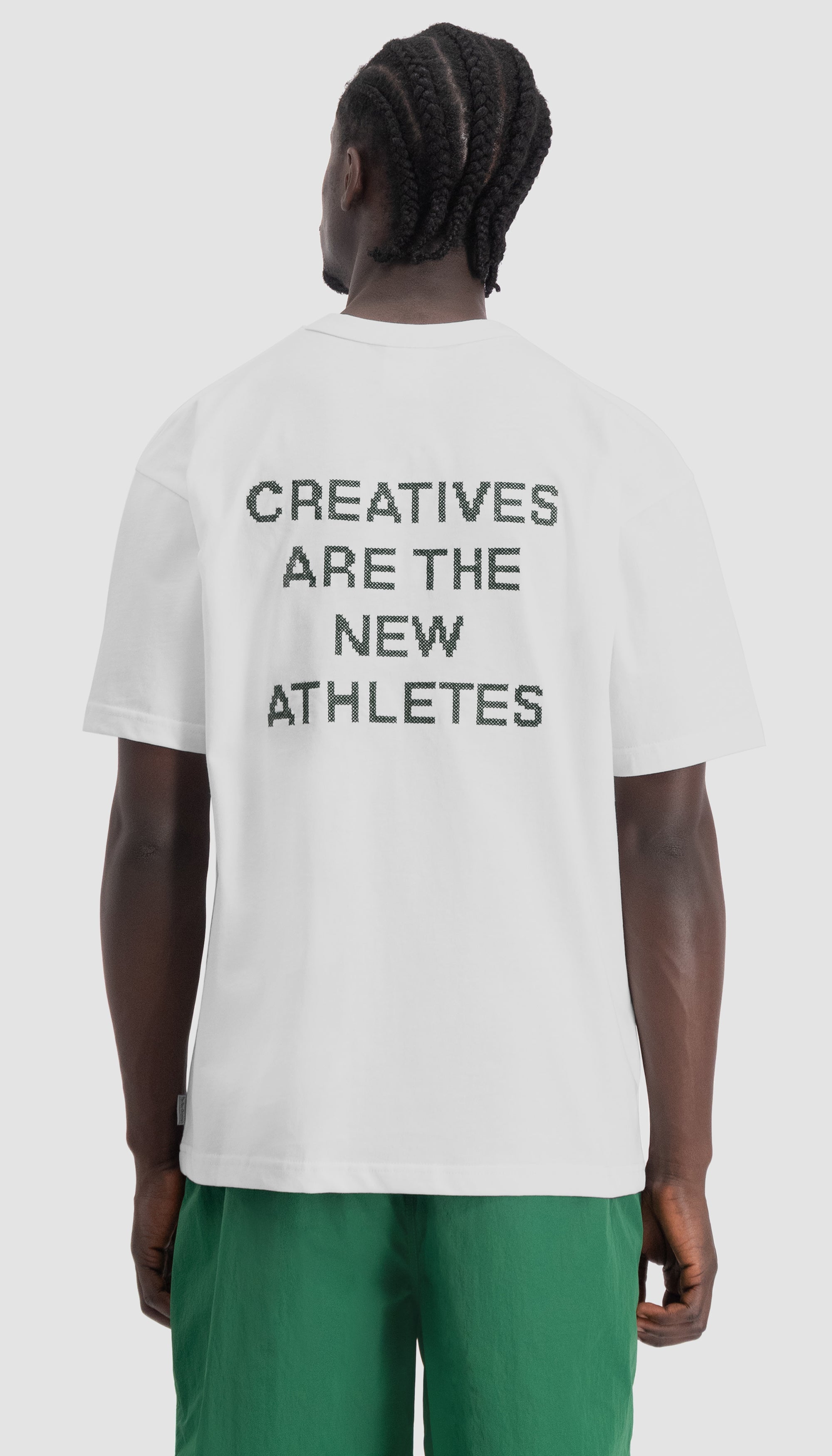 CATNA Cross Stitches Tee | White