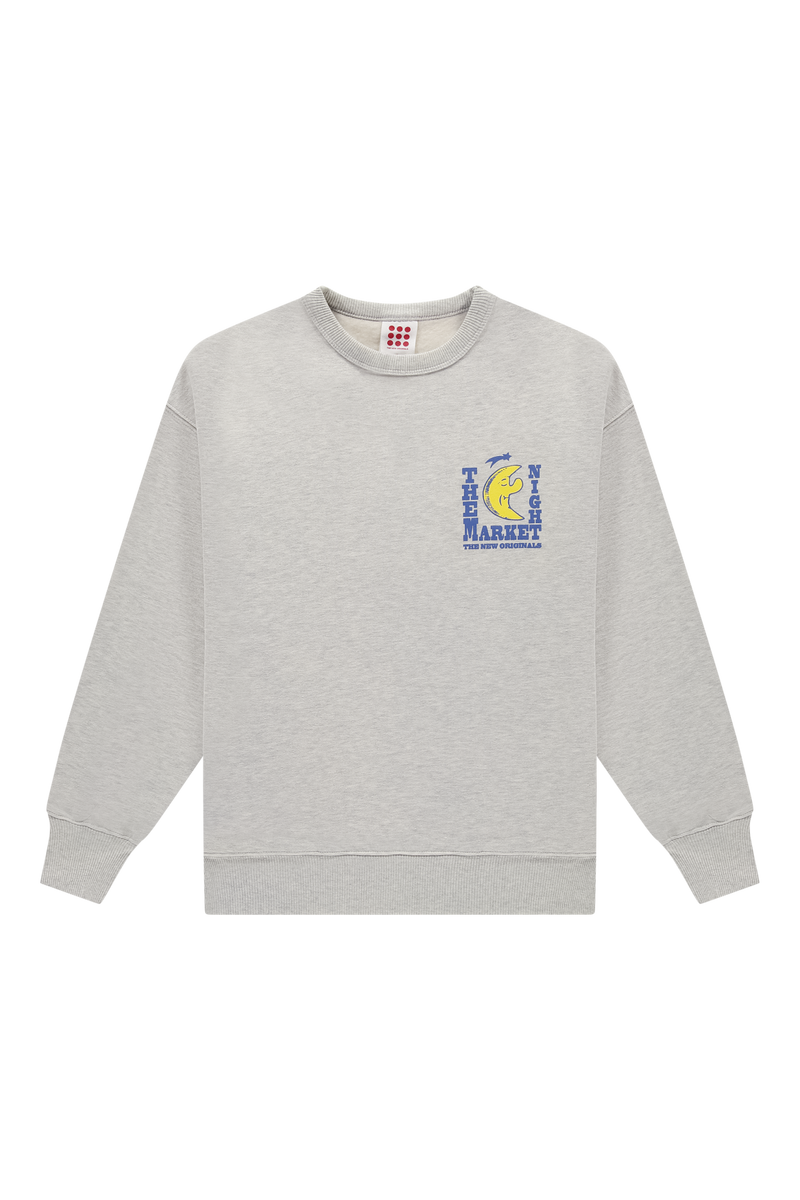 Freddy Moon Graphic Crewneck Light Grey Melange | Light Grey melange