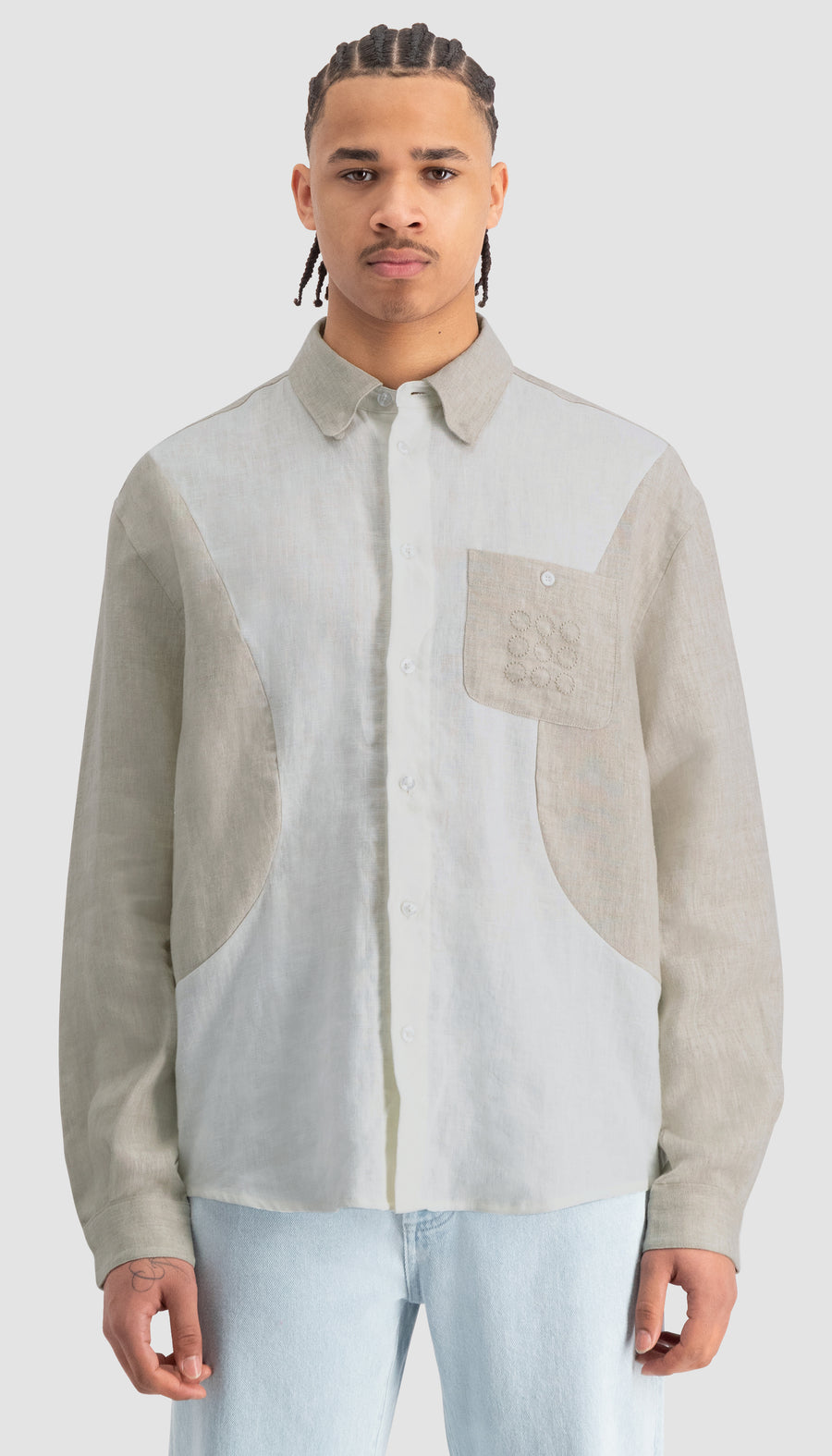 Curve Shirt Linen White Alyssum/Beige