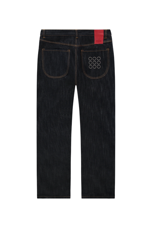 9-Dots Relaxed Jeans | Slub denim