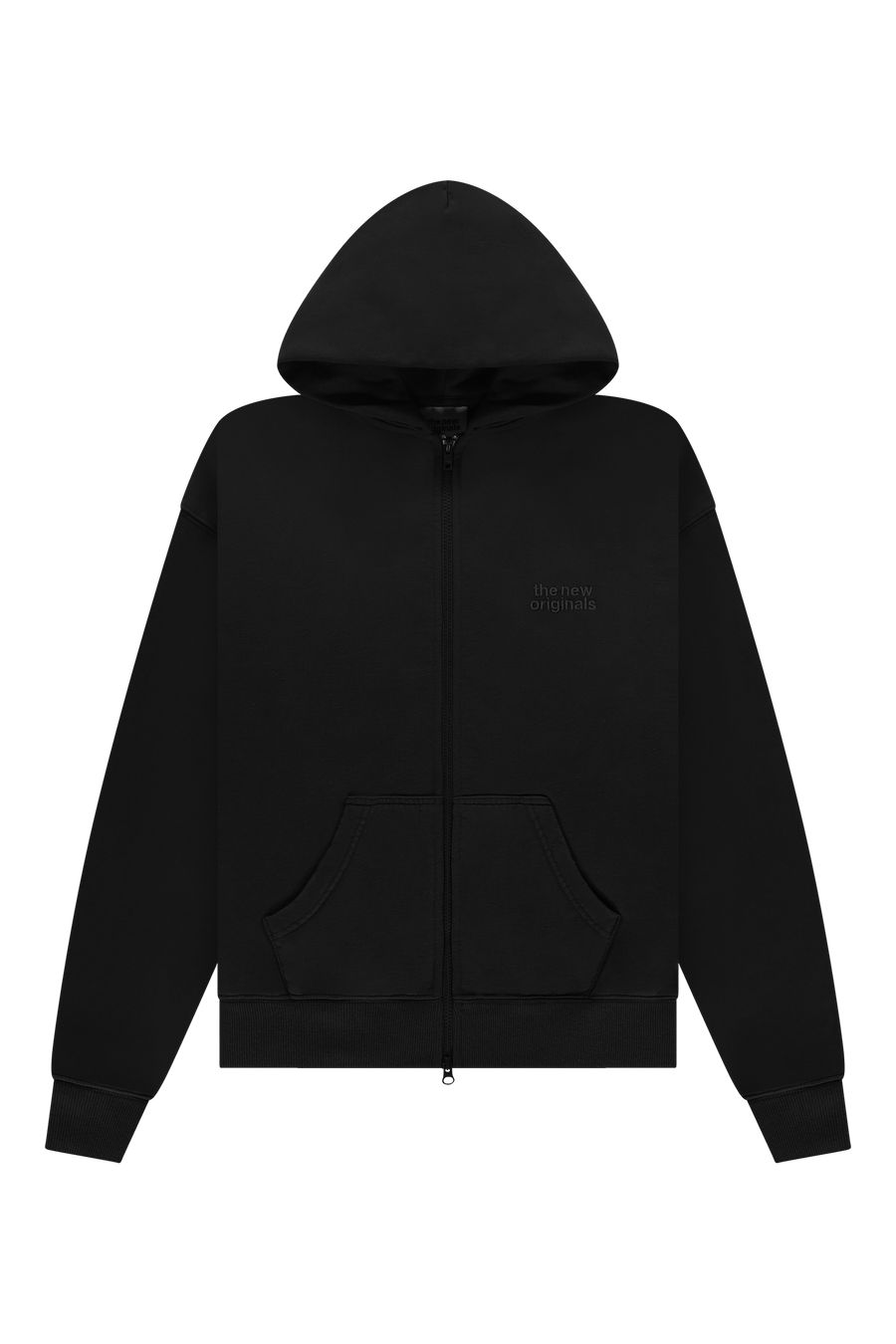 Emblem Zip Up Hoodie Black