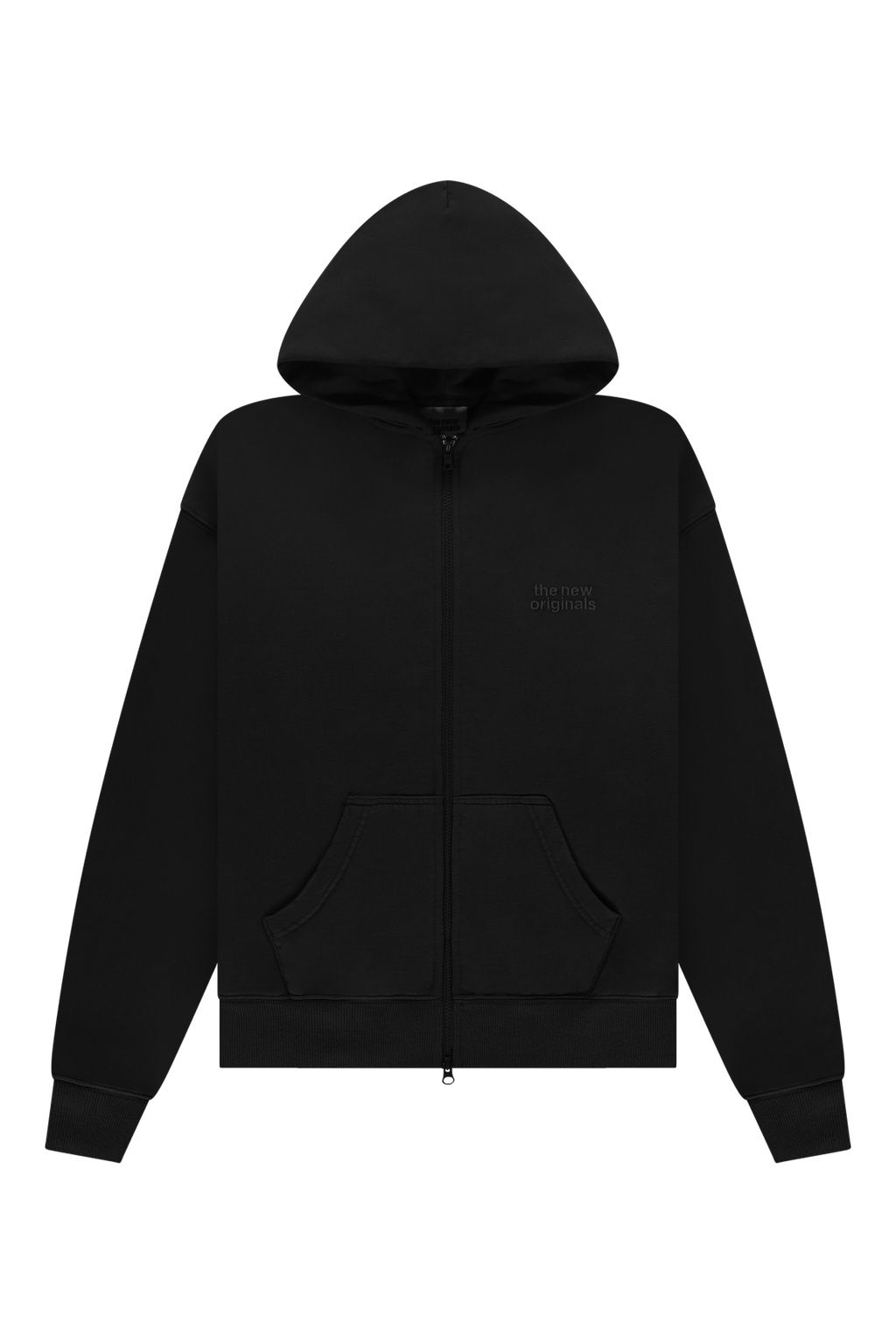 Emblem Zip Up Hoodie | Black
