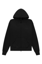 Emblem Zip Up Hoodie | Black