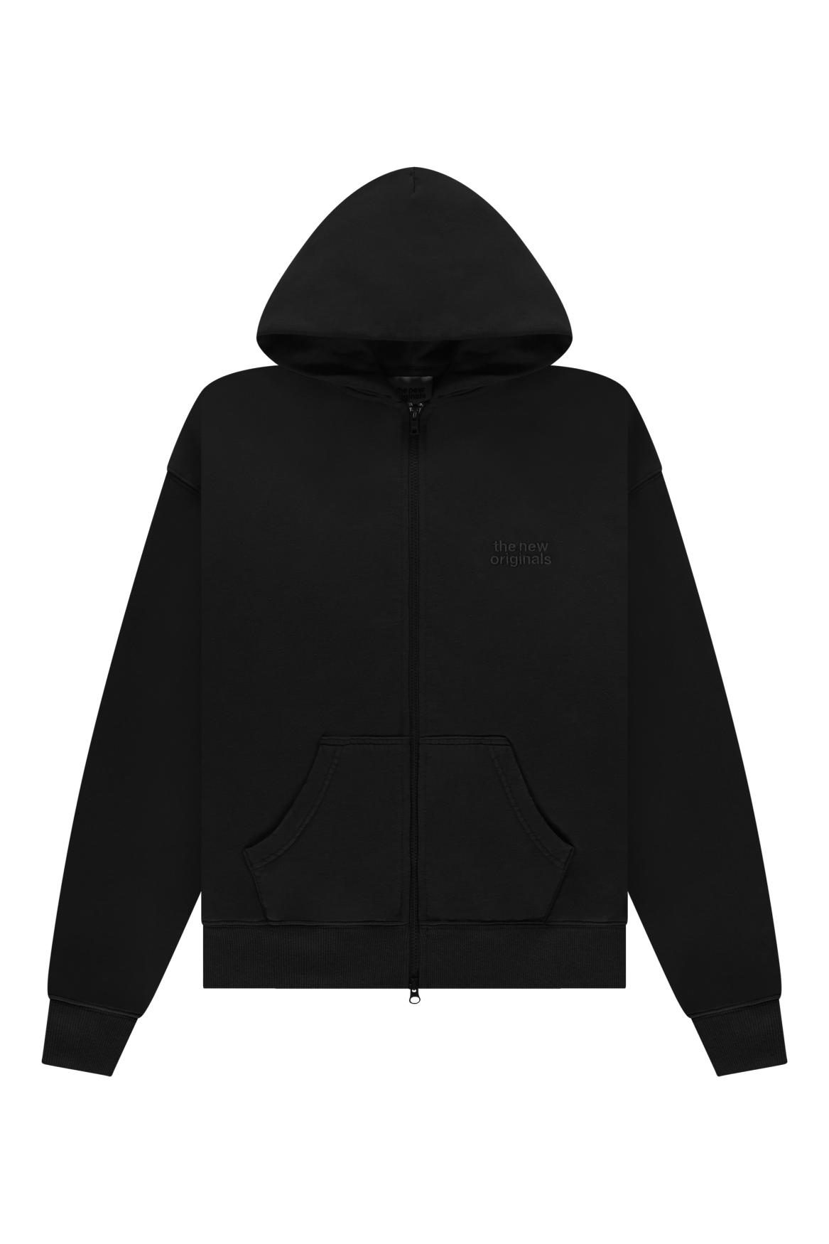 Emblem Zip Up Hoodie | Black