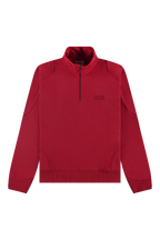 Emblem Half-Zip Sweater Red Front -1
