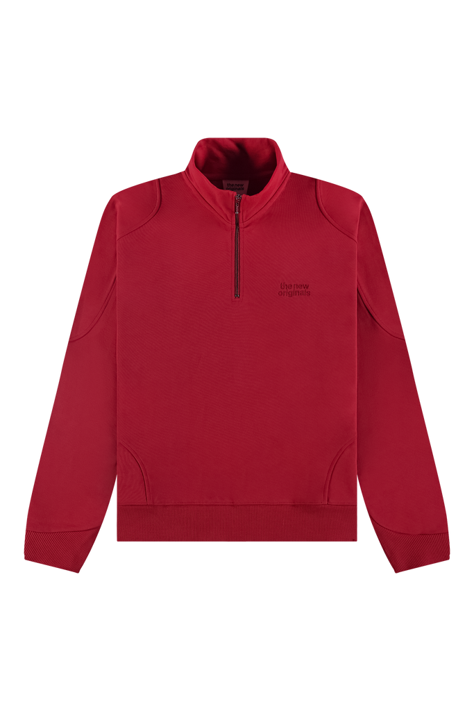 Emblem Half-Zip Sweater Red