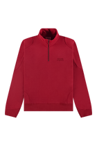 Emblem Half-Zip Sweater | Red