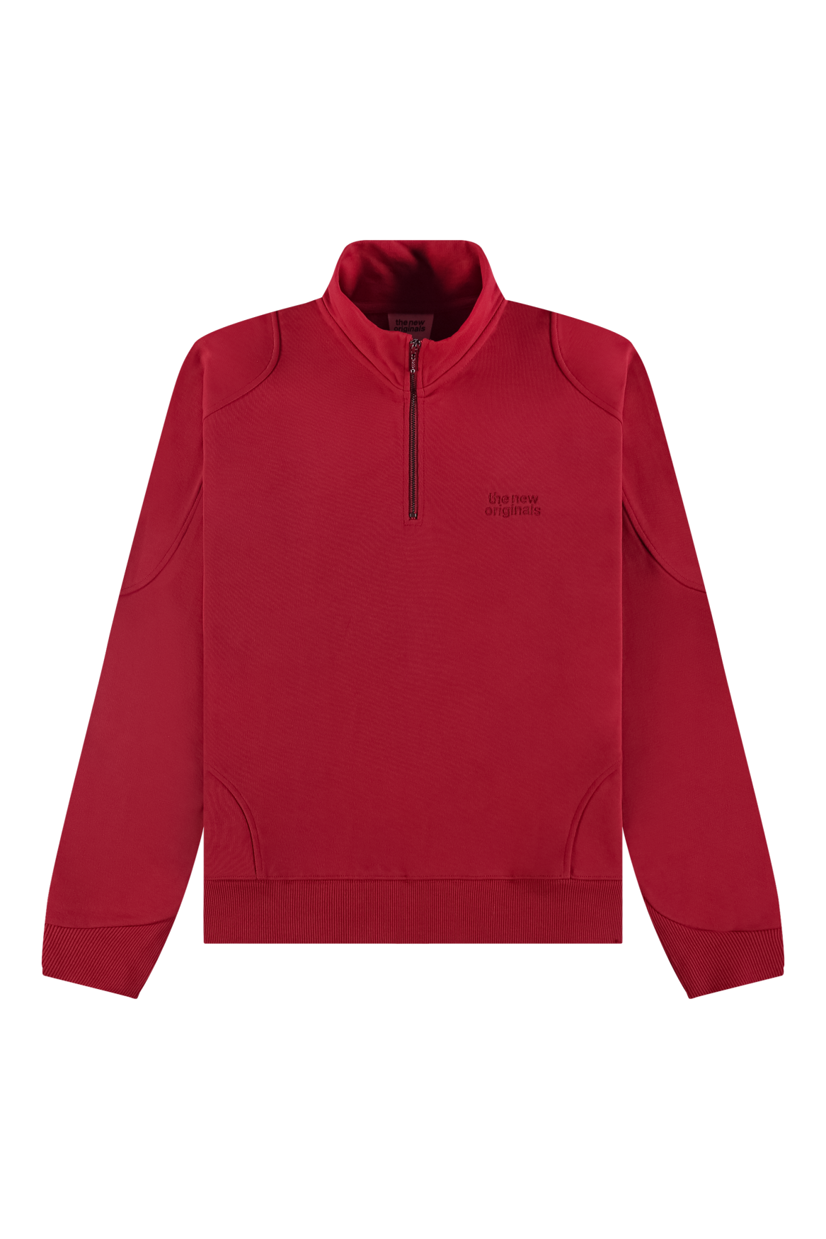 Emblem Half-Zip Sweater | red