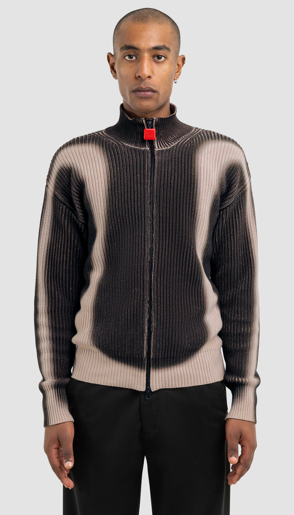 Fisherman Curve Zip Up Sweater Hummus