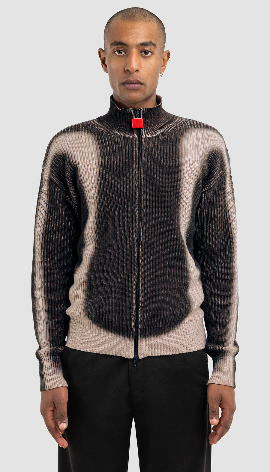 Fisherman Curve Zip Up Sweater Hummus