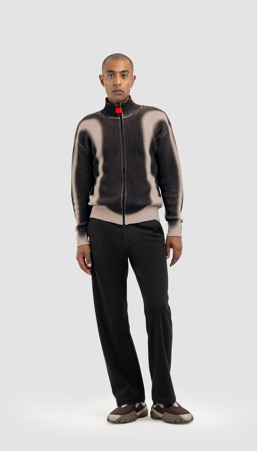 Fisherman Curve Zip Up Sweater Hummus