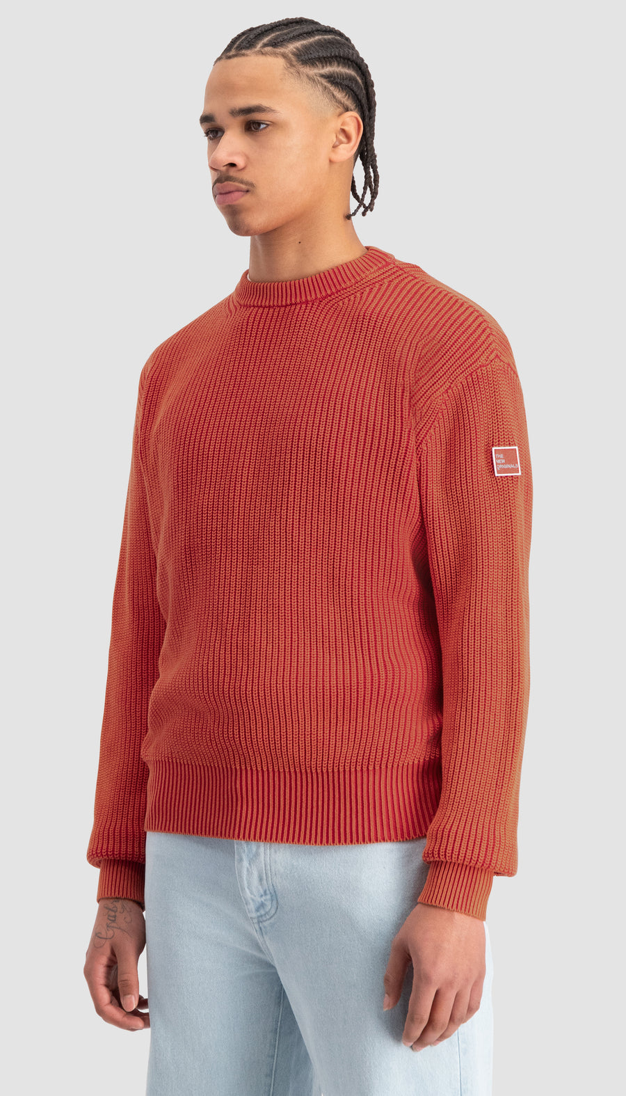 Fisherman Rib Knit Crewneck Barbados Cherry
