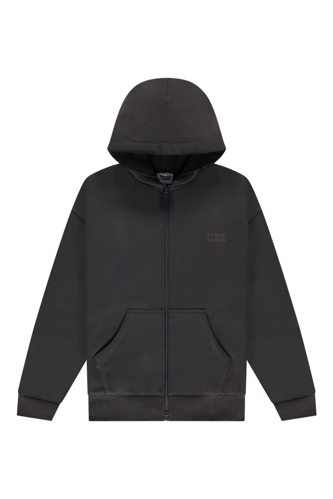 Emblem Zip Up Hoodie Espresso