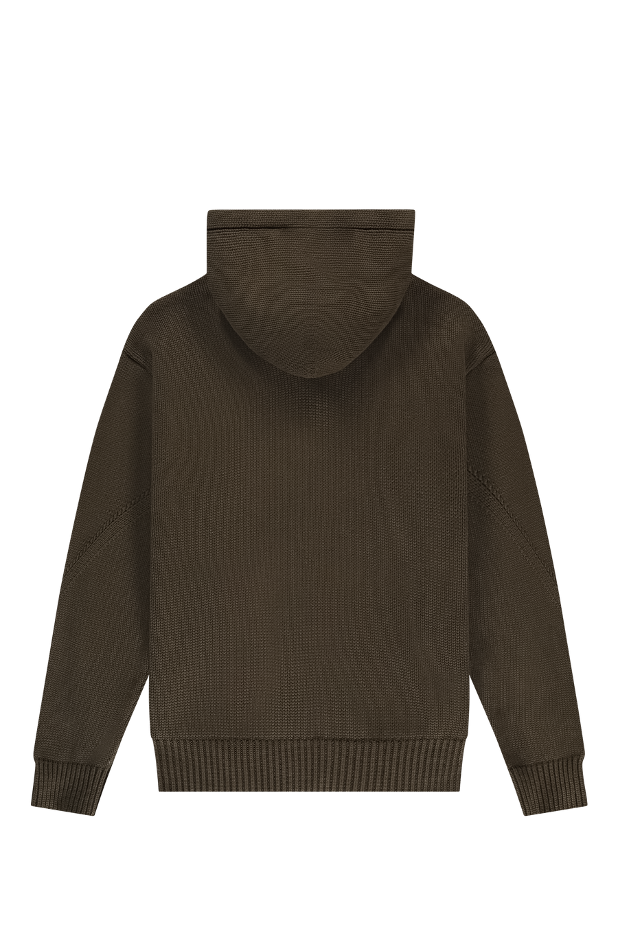 Chunky Knit Zip Up Hoodie Acid Brown