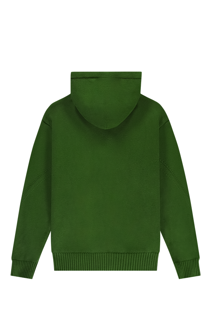 Chunky Knit Zip Up Hoodie Forest Elf