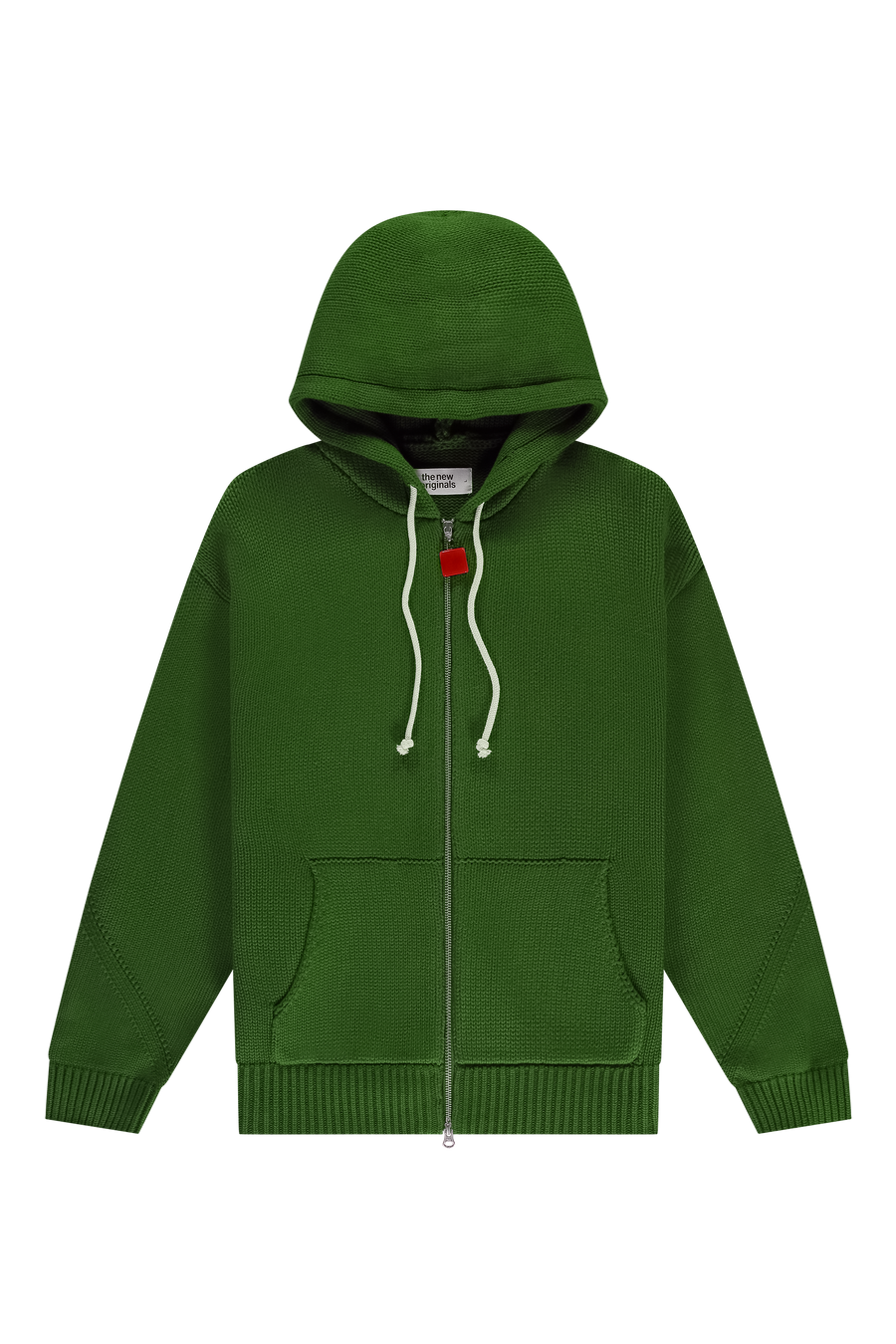 Chunky Knit Zip Up Hoodie Forest Elf