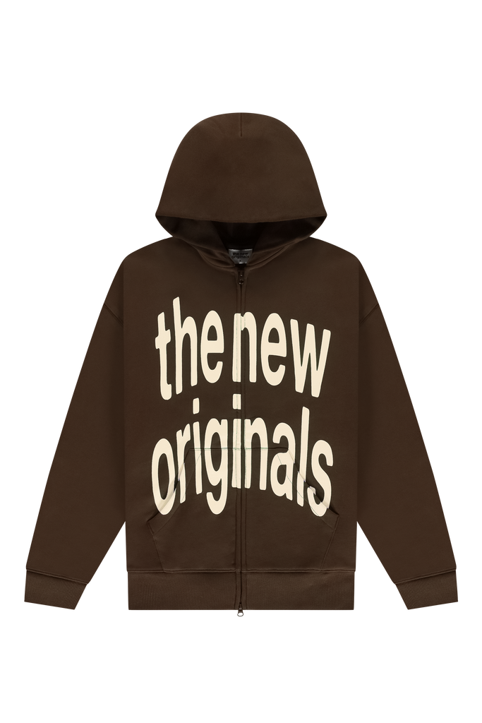 Big Logo Zip Up Hoodie Acid Brown