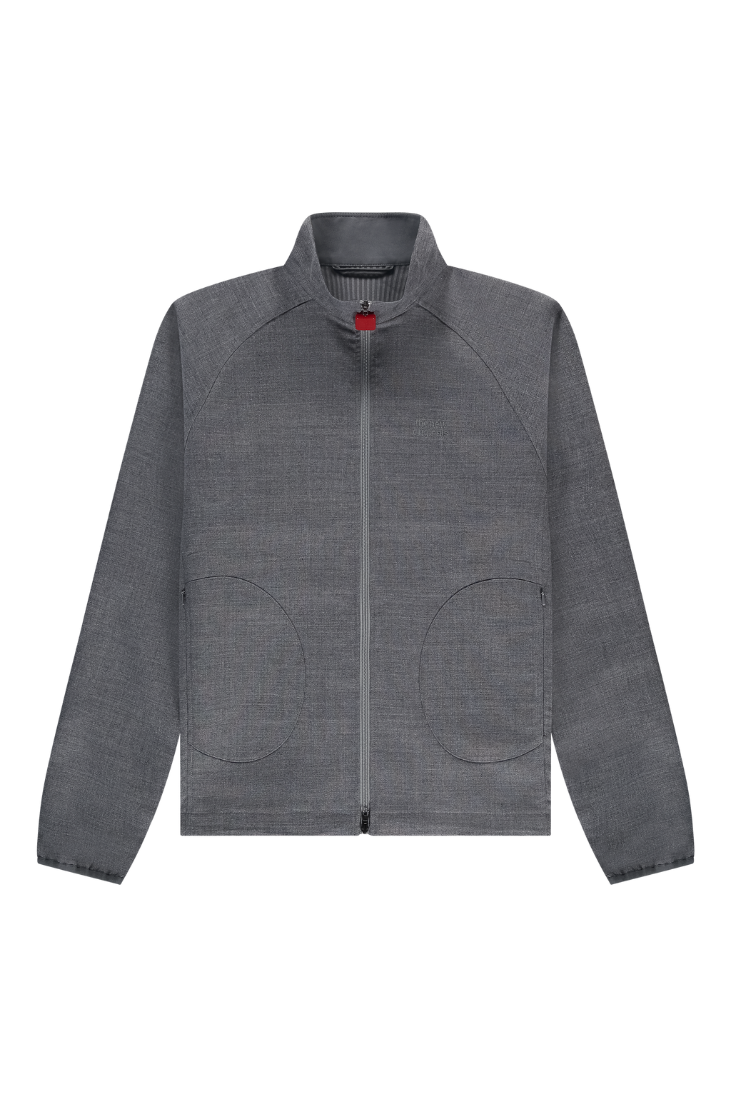 Emblem Tech Jacket Light Grey Front-1
