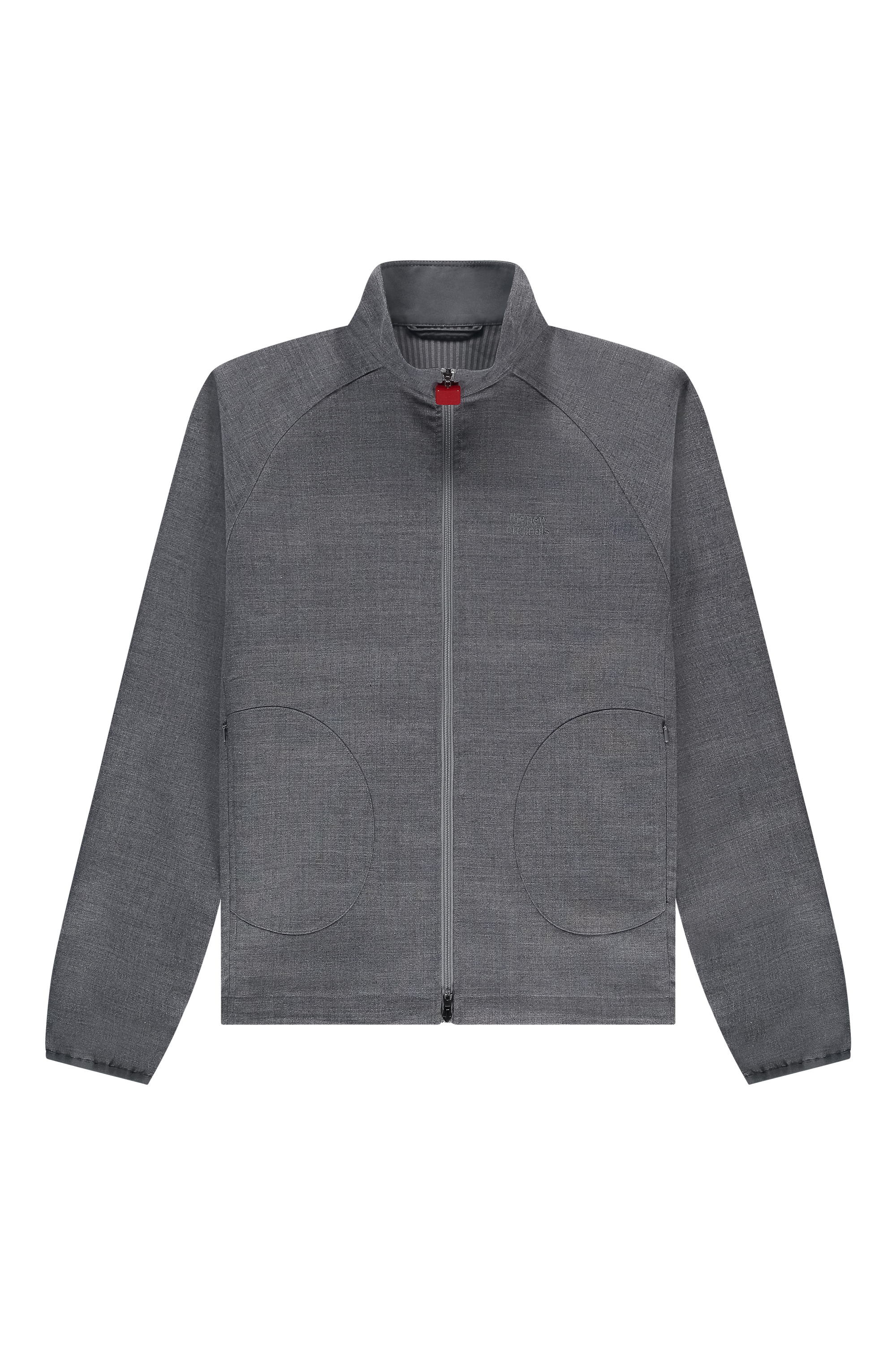Emblem Tech Jacket Light Grey Front-1