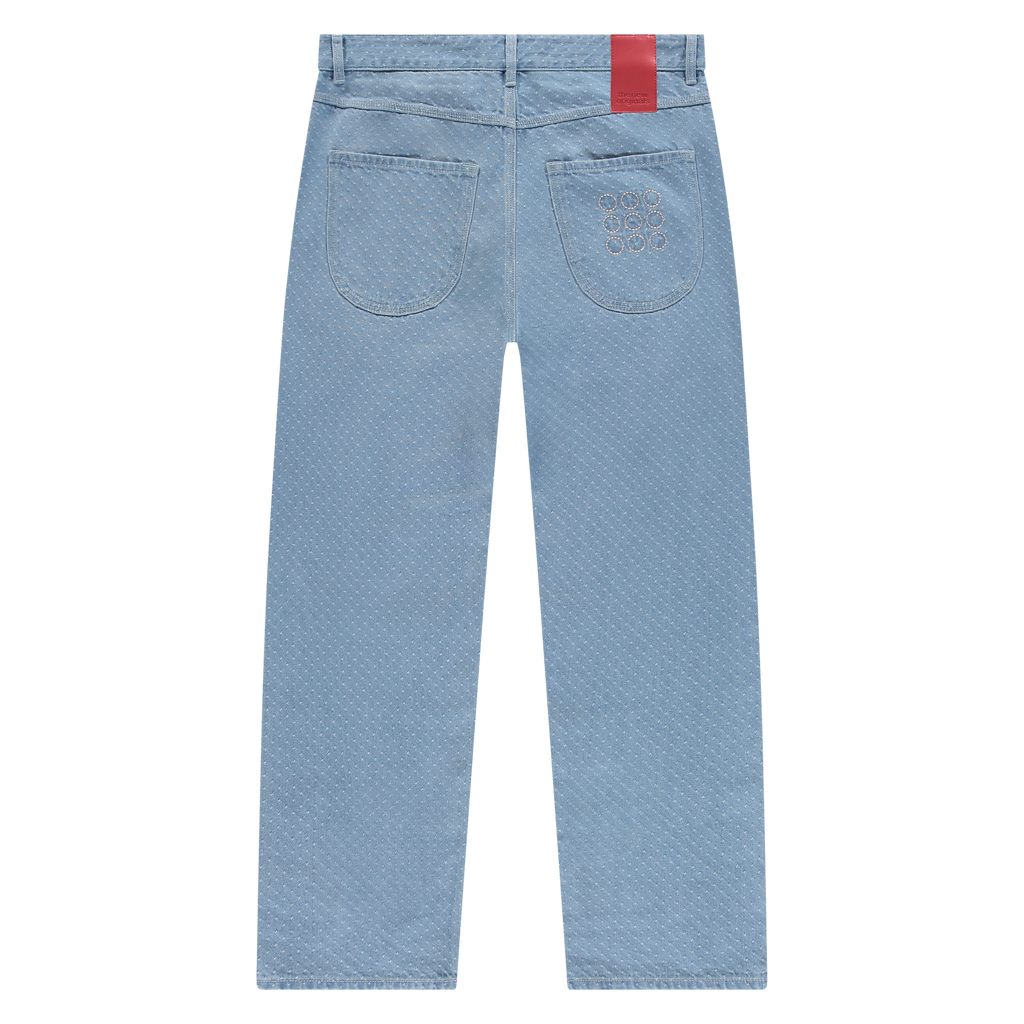 9-Dots Polka Dot Relaxed Jeans Light Wash Denim