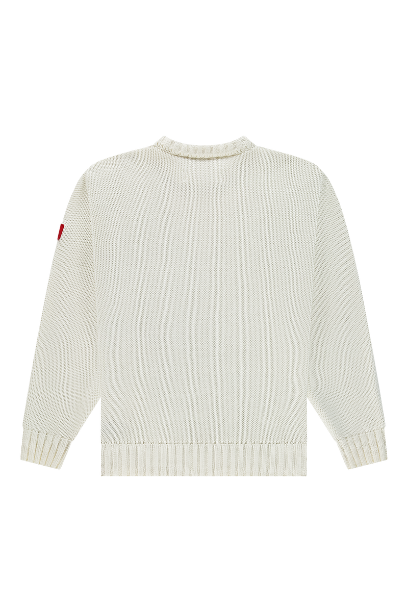 Number 9 Knit Crewneck White Alyssum
