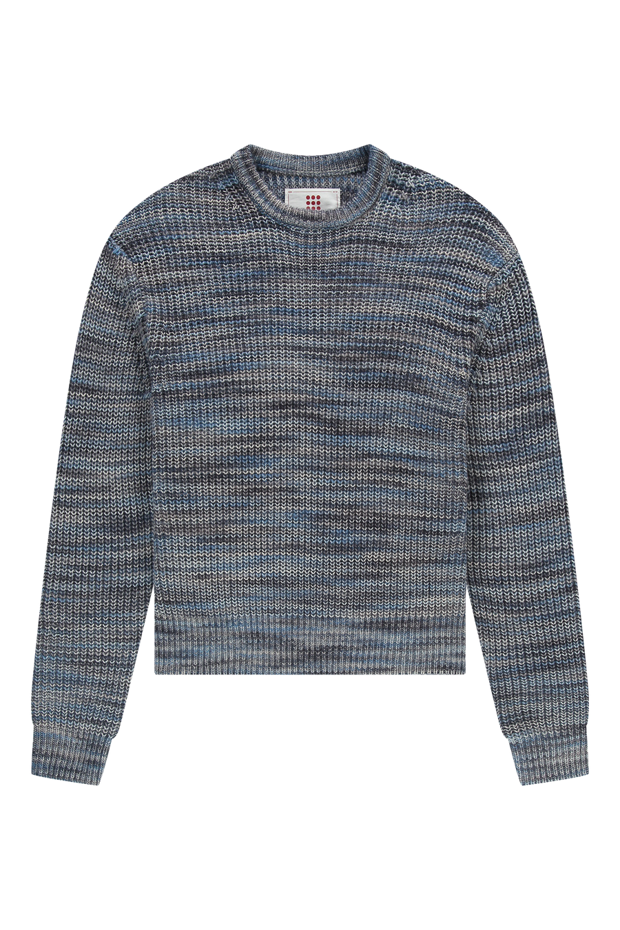 Fisherman Rib Knit Crewneck Navy Melange