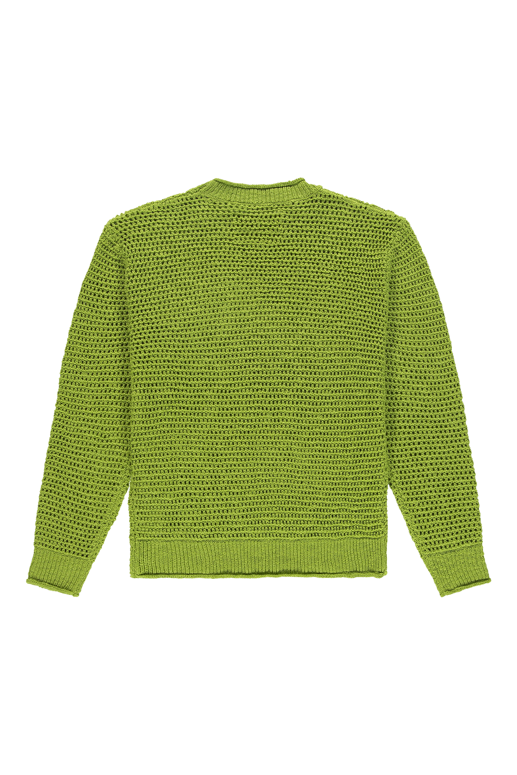 Open Knit Crewneck Light Slub Lime Punch