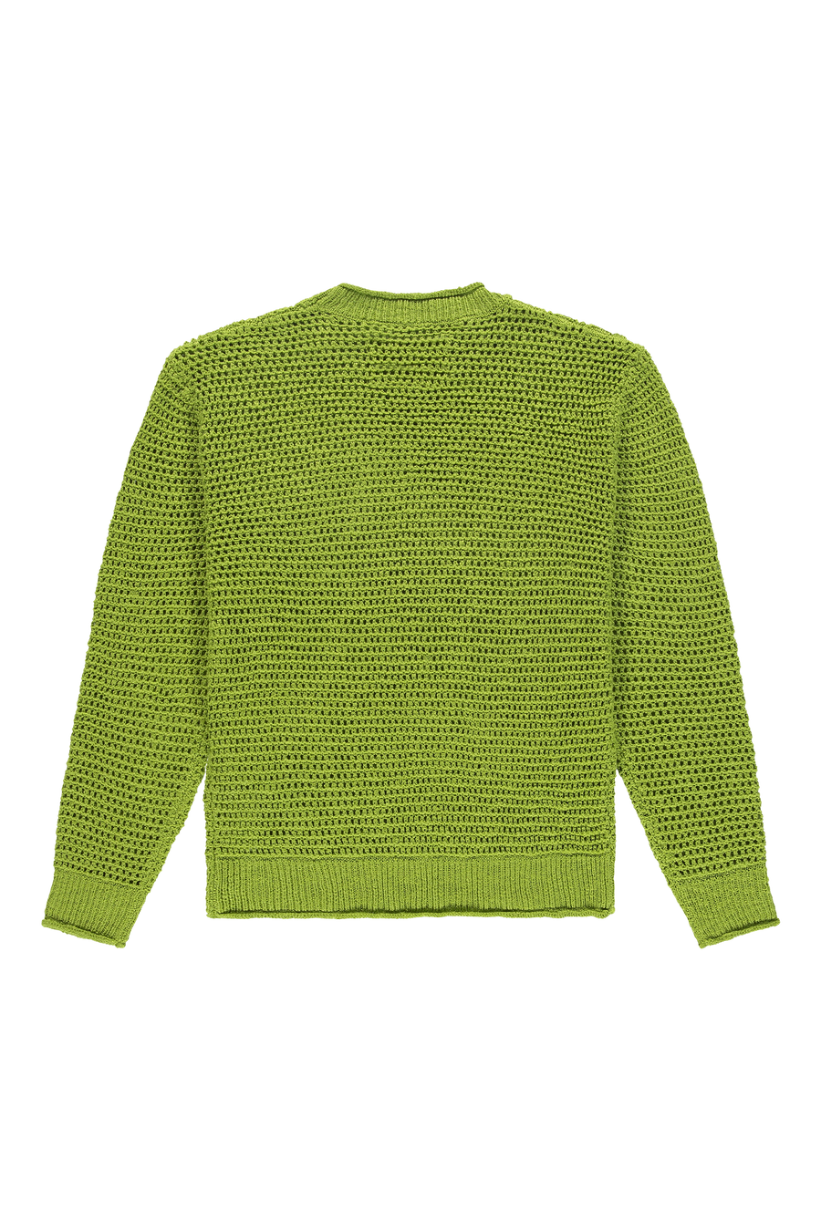 Open Knit Crewneck Light Slub Lime Punch