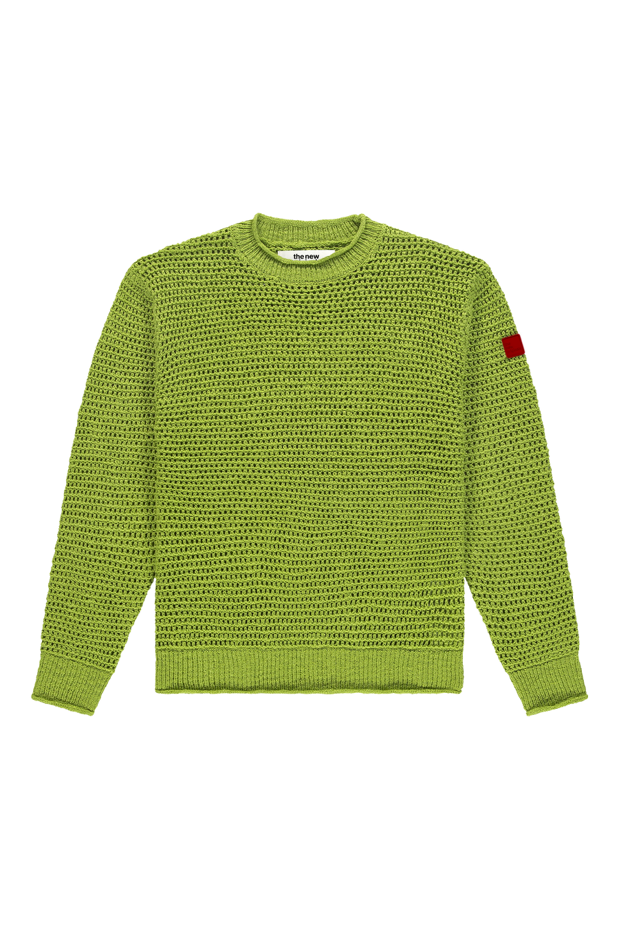 Open Knit Crewneck Light Slub Lime Punch