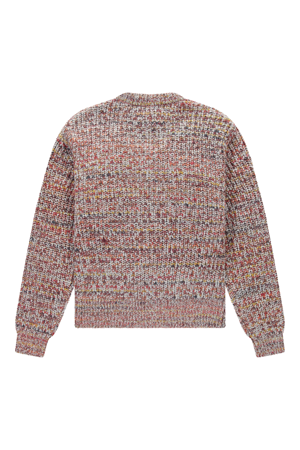 Fisherman Rib Knit Crewneck Multicolored Red
