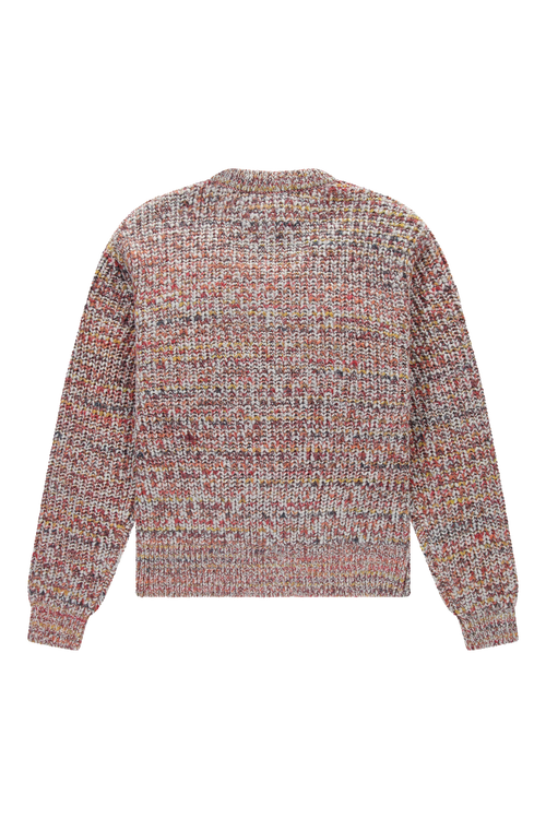 Fisherman Rib Knit Crewneck Multicolored Red | Multicolored Red