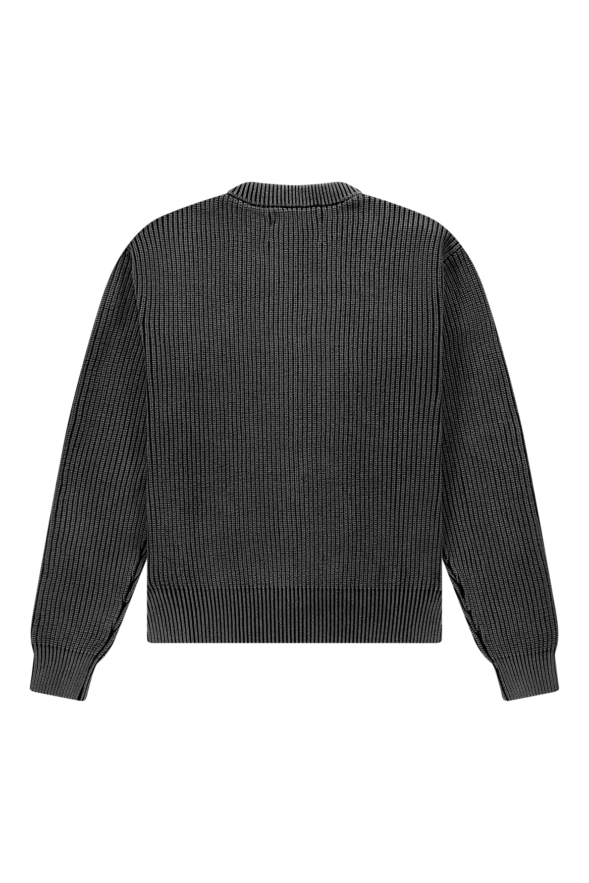 Fisherman Rib Knit Crewneck | Black