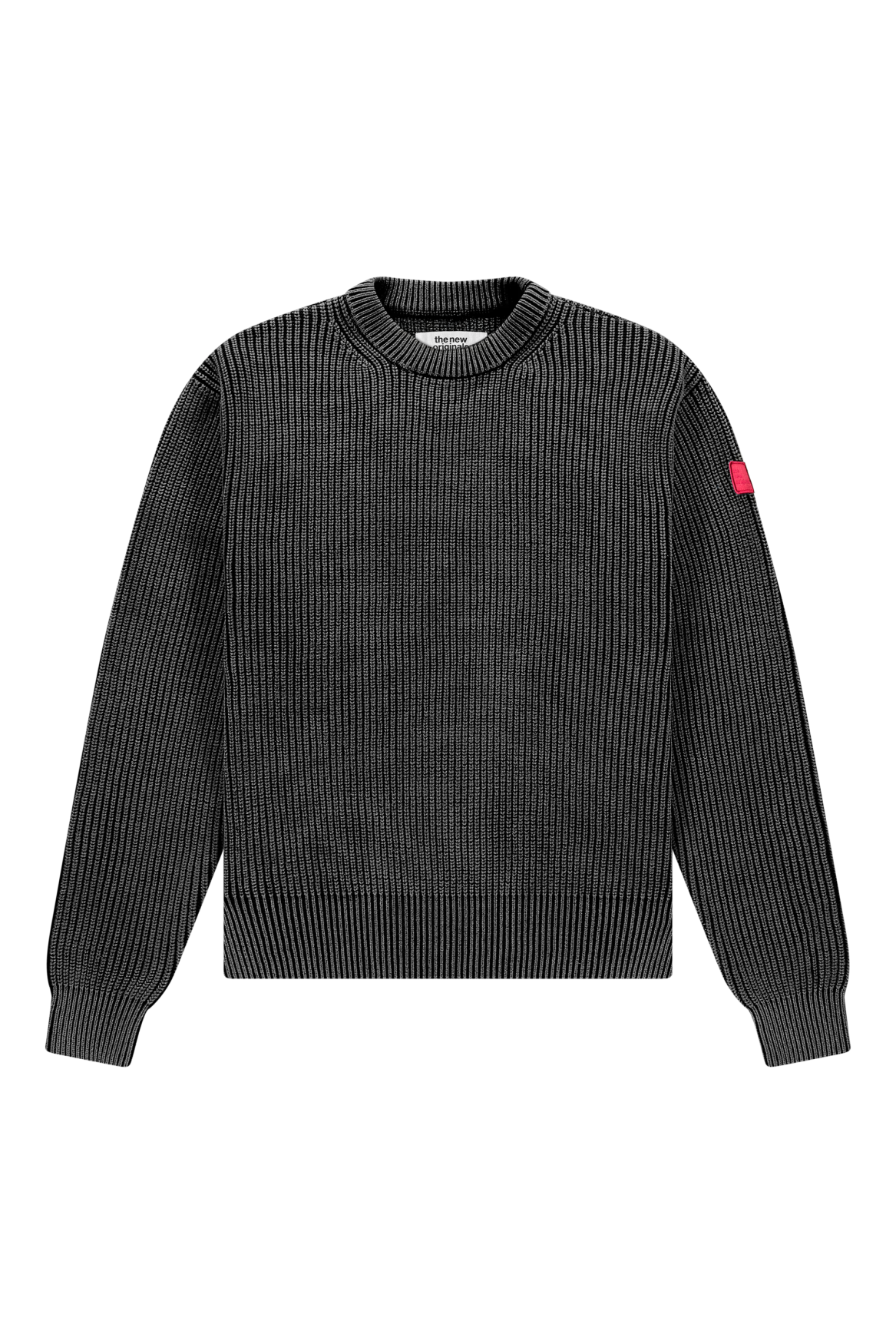 Fisherman Rib Knit Crewneck | Black