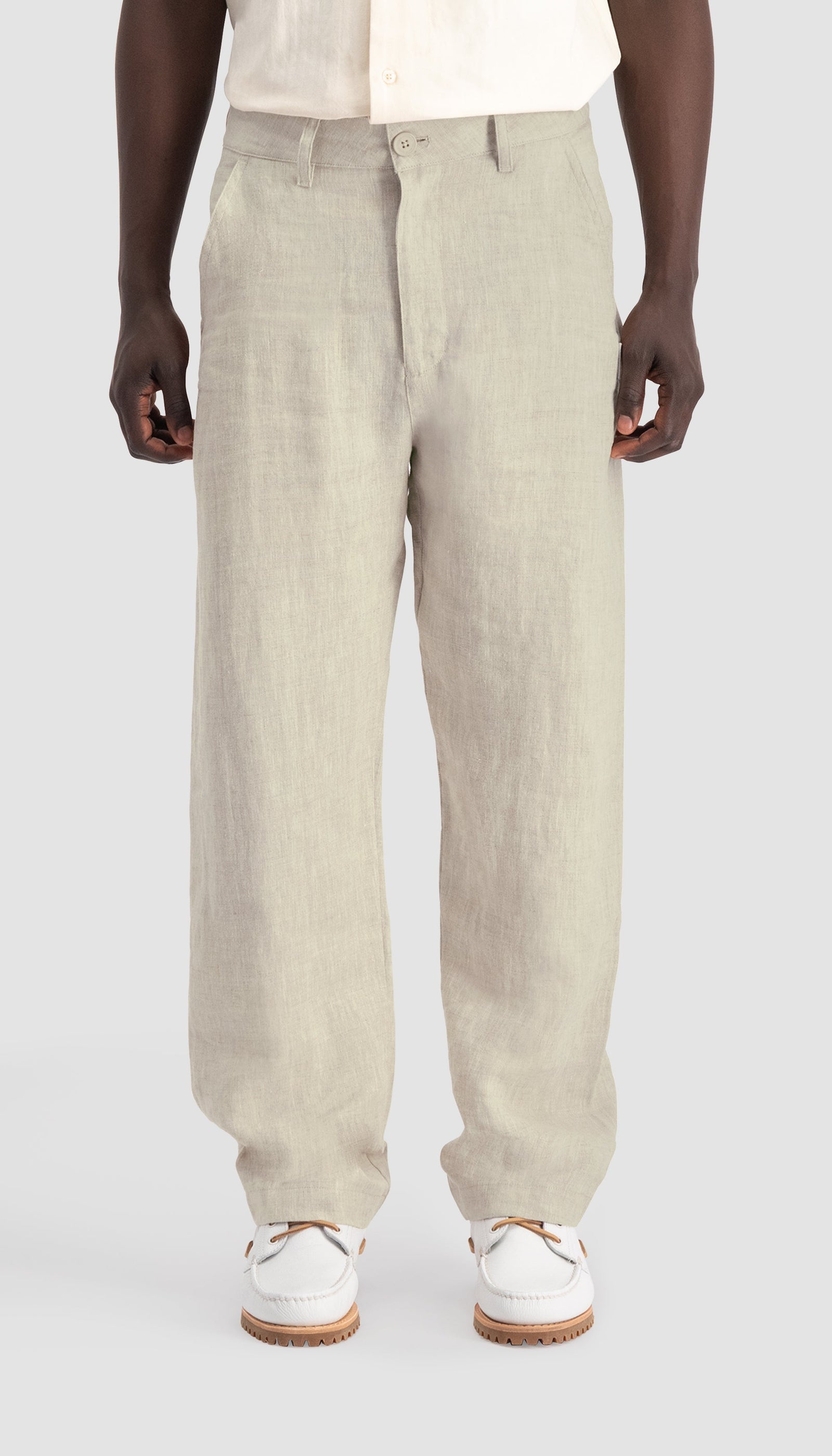 Seamless Linen Trousers | Bone White
