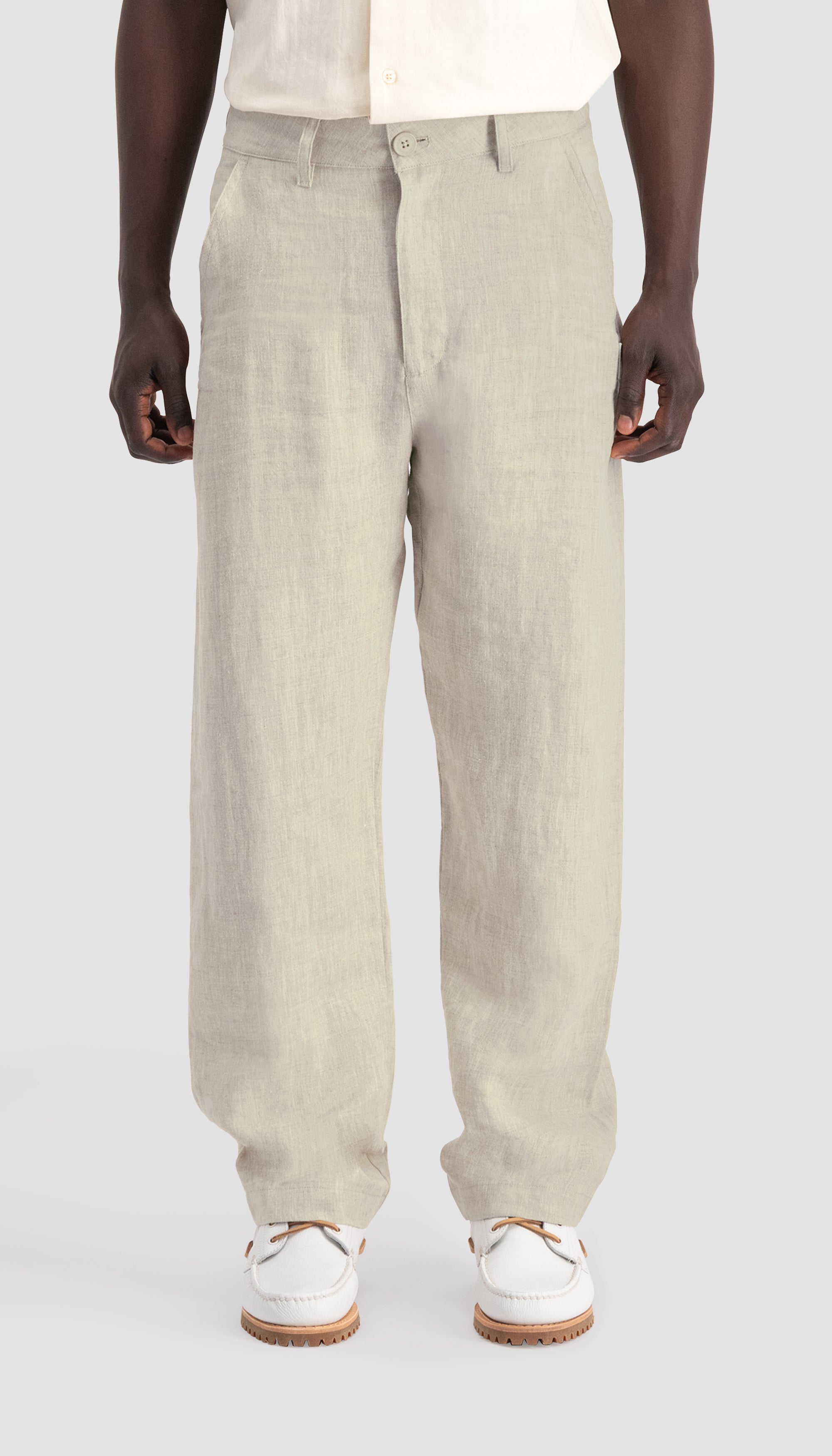Seamless Linen Trousers | Bone White