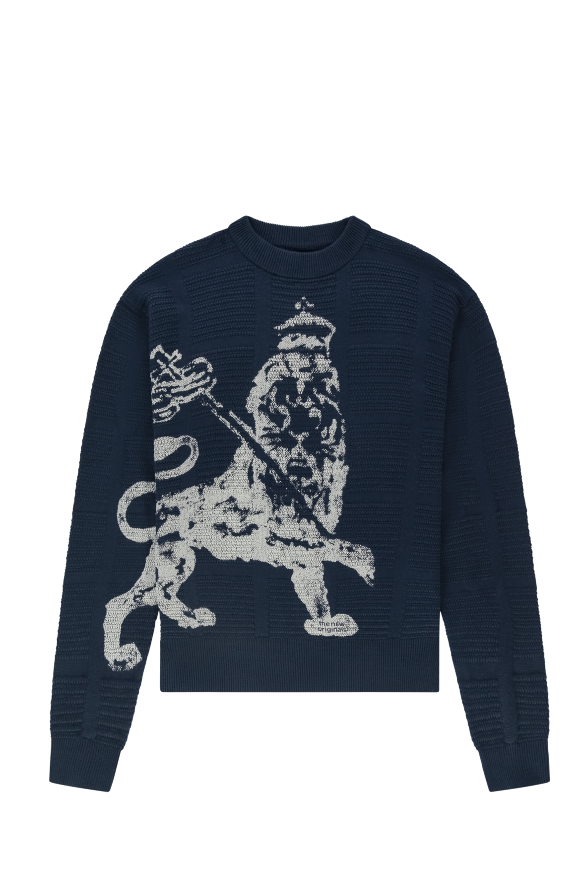 Lion Knit Crewneck Navy Blue | Navy