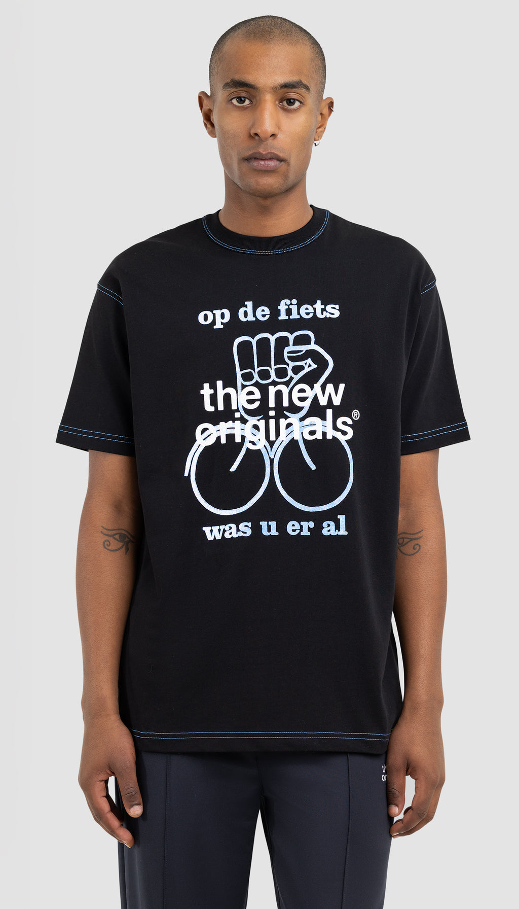 Op De Fiets Tee Black