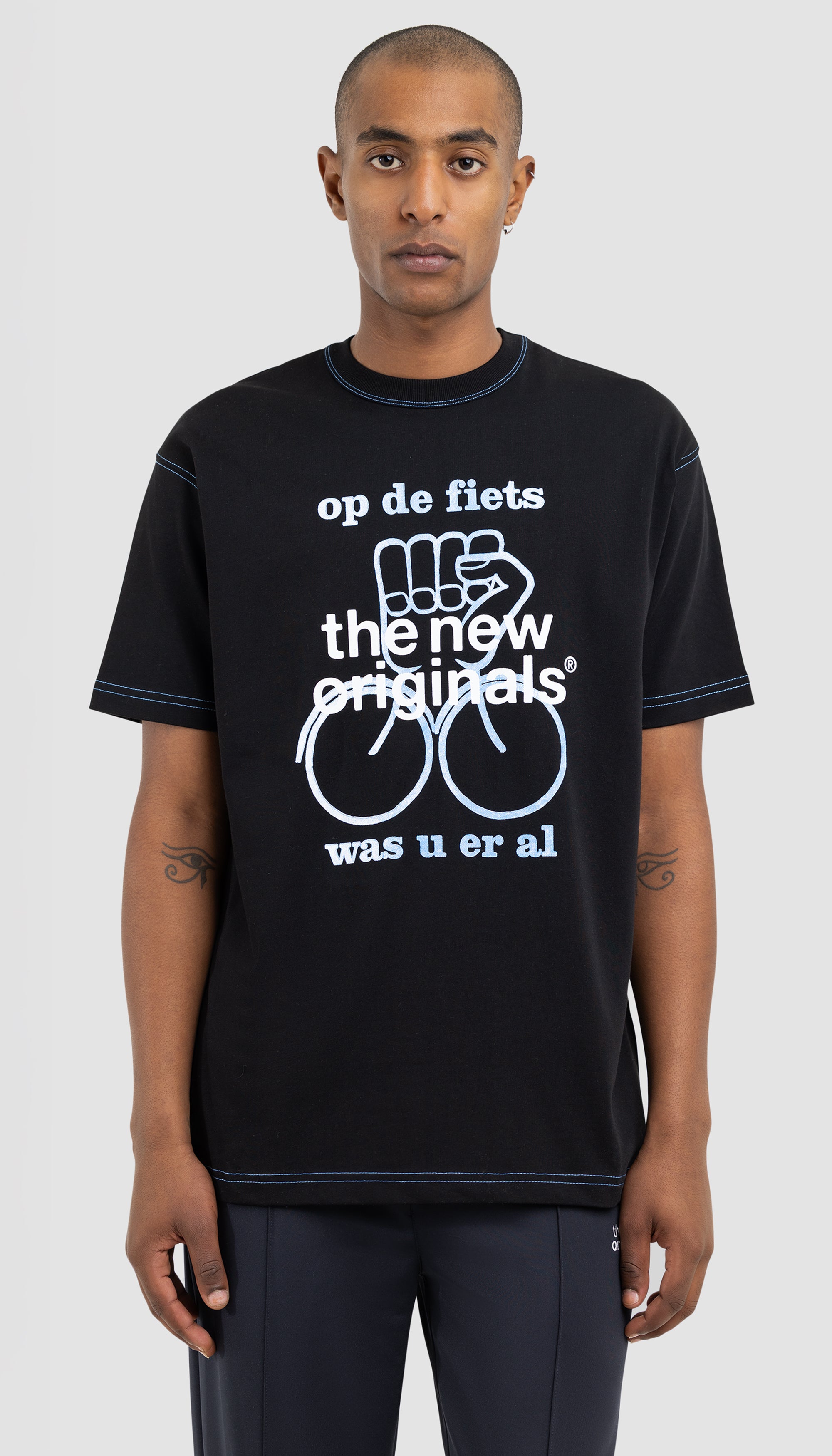 Op De Fiets Tee Black