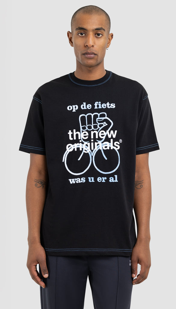 Op De Fiets Tee Black