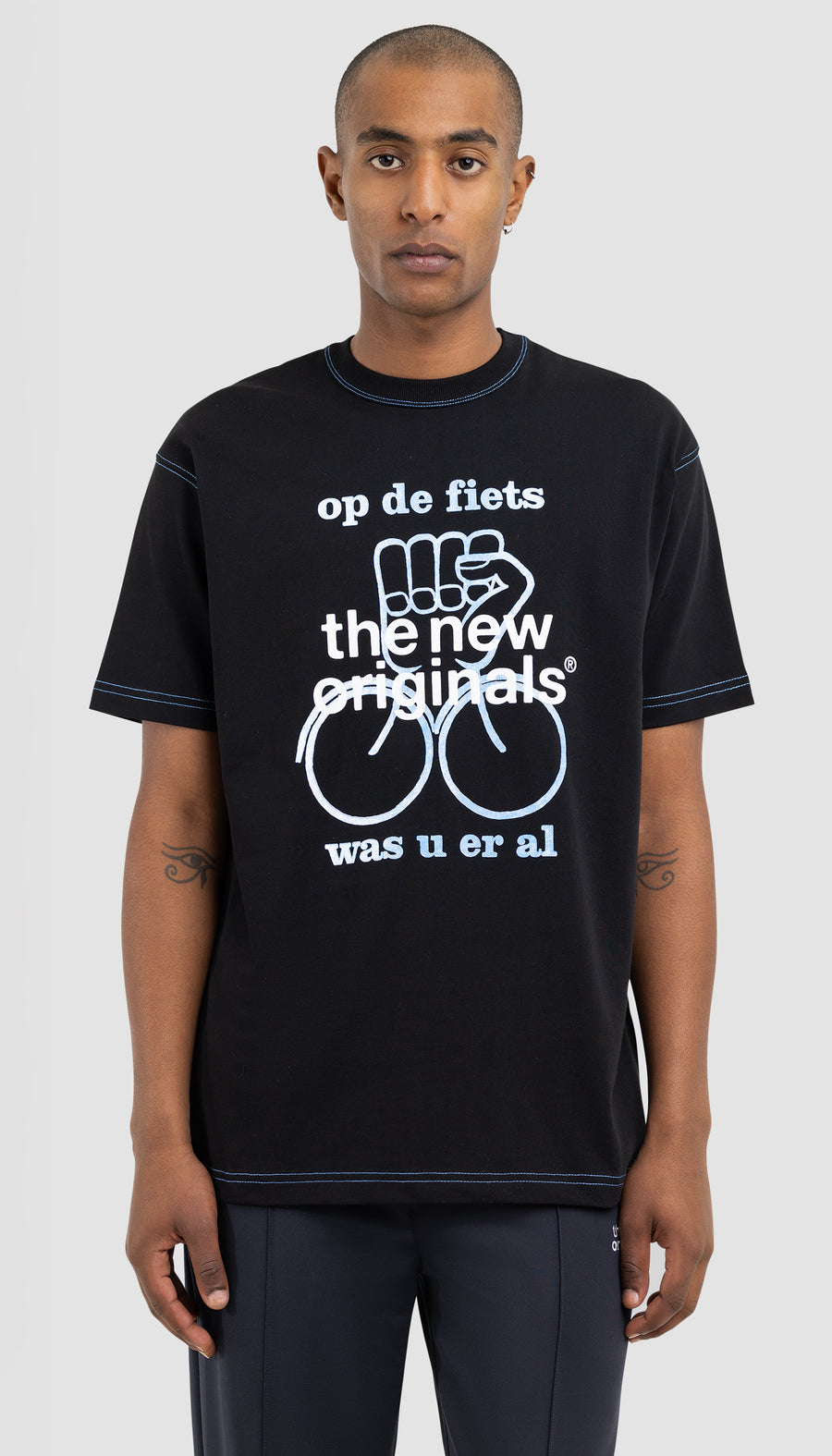 Op De Fiets Tee Black