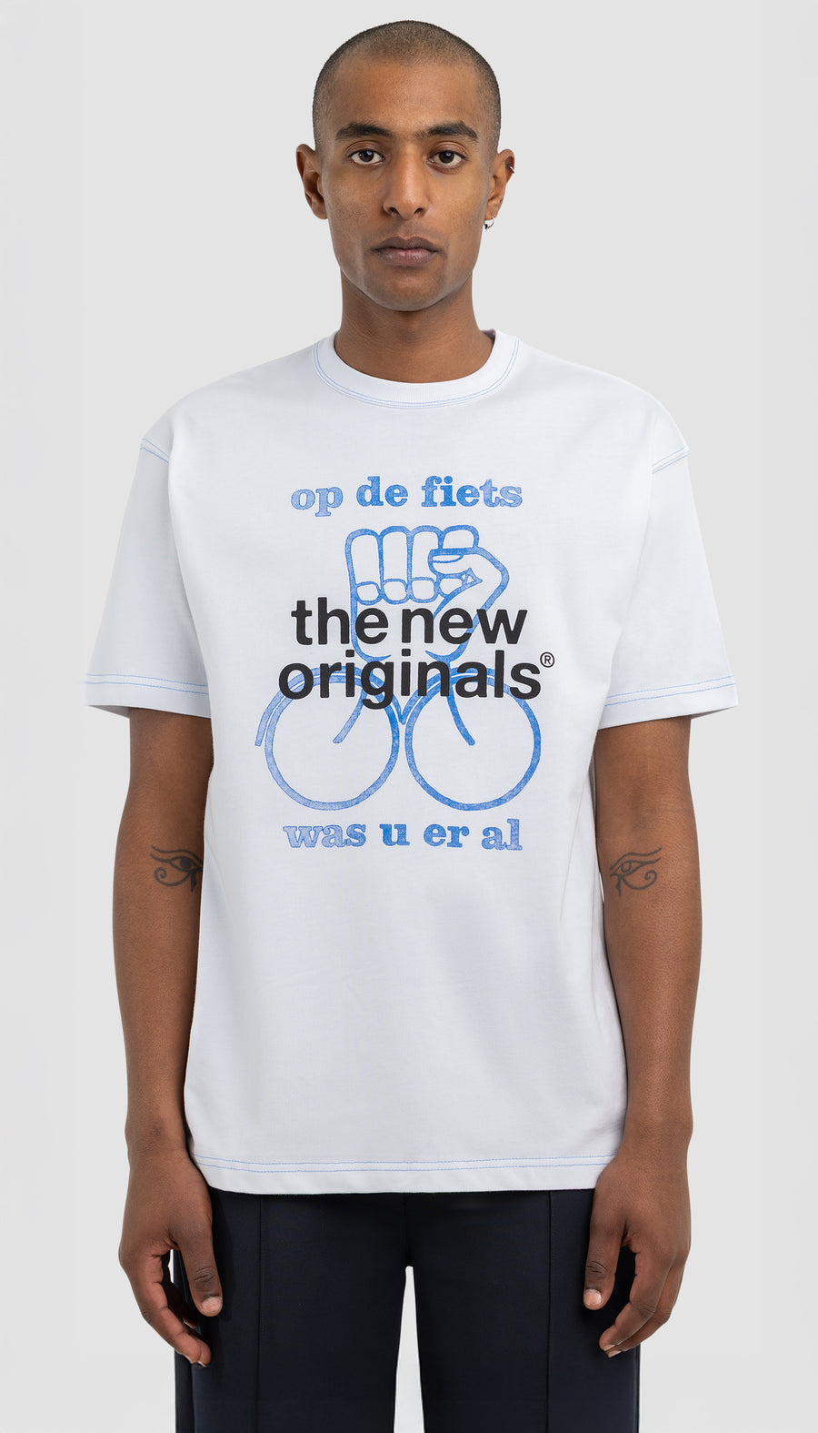 Op De Fiets Tee White