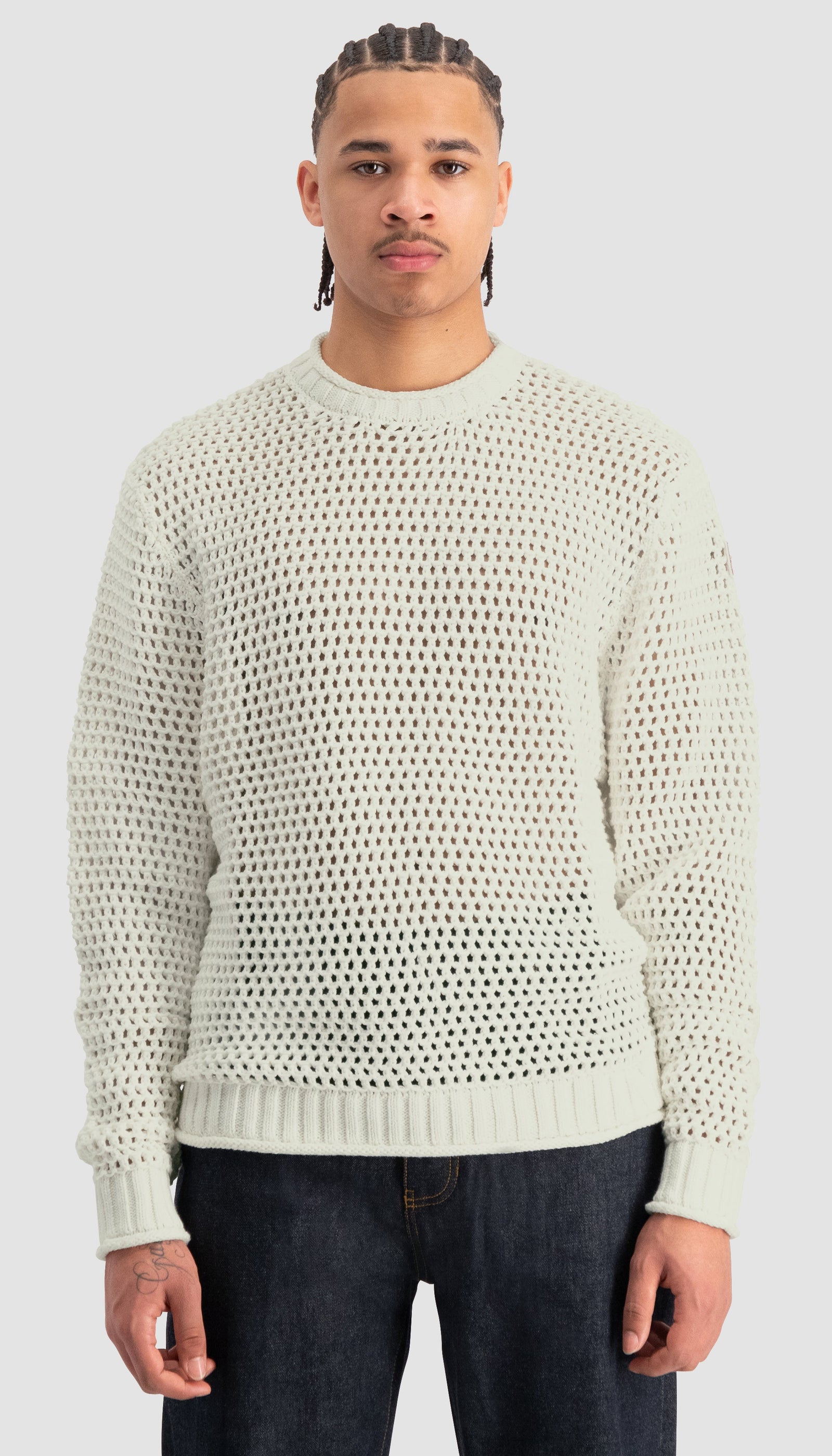 Open Knit Crewneck White Alyssum | White Alyssum