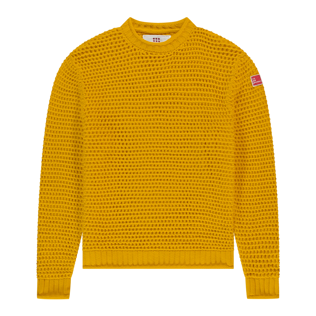 Open Knit Crewneck Gold Fusion