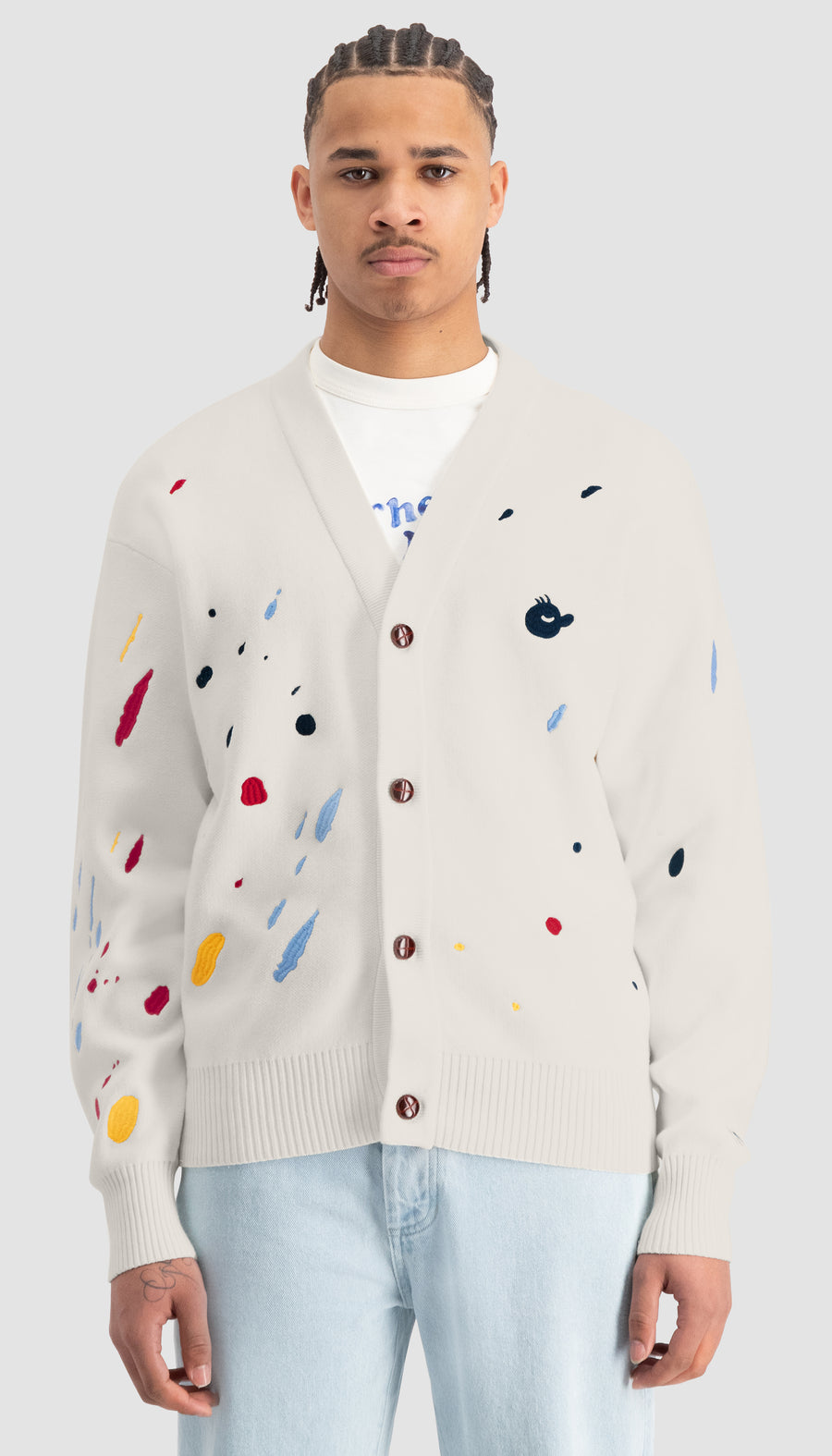 Freddy Paint Cardigan White Alyssum