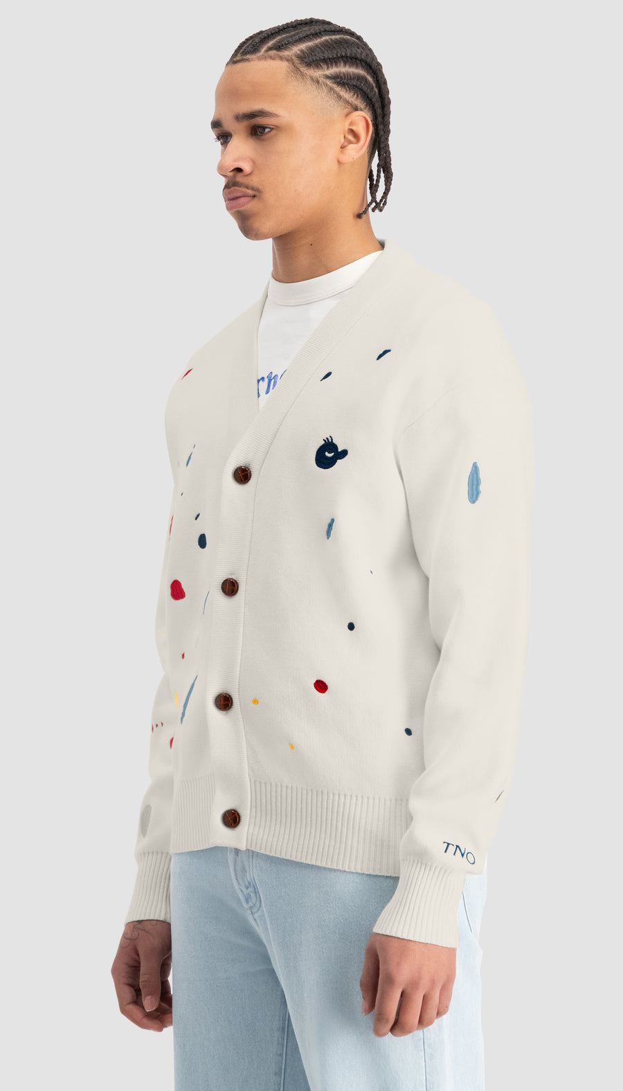 Freddy Paint Cardigan White Alyssum