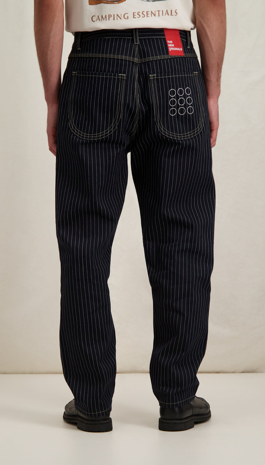 9-Dots Relaxed Jeans Pinstripe Navy