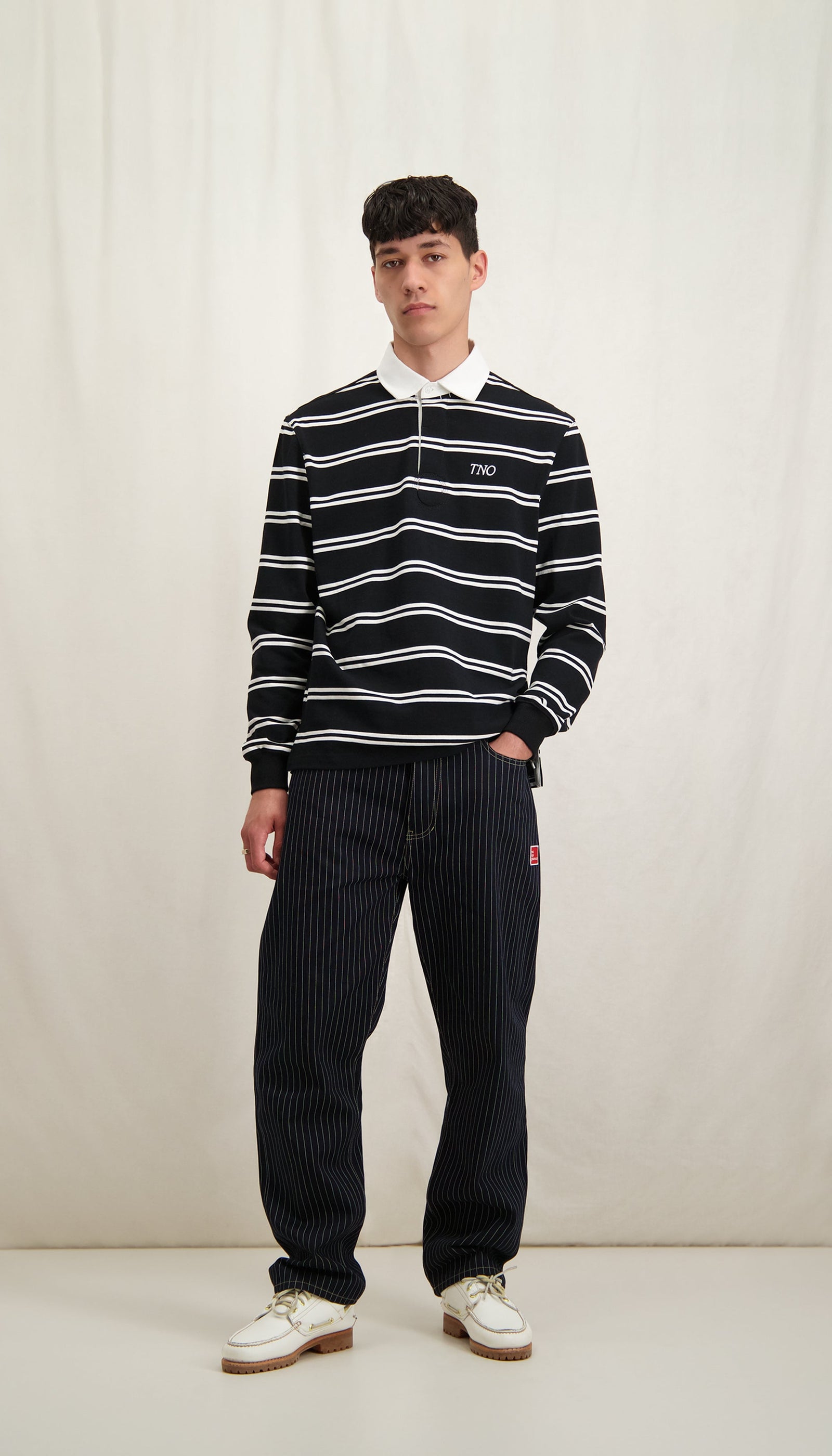 Rugby Shirt White Alyssum / Spruced Up | Black