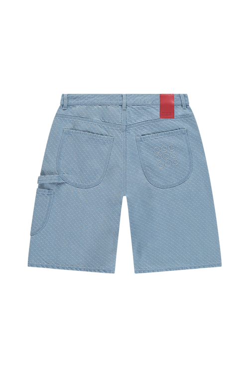 9-Dots Polka Dot Jorts | Light wash blue