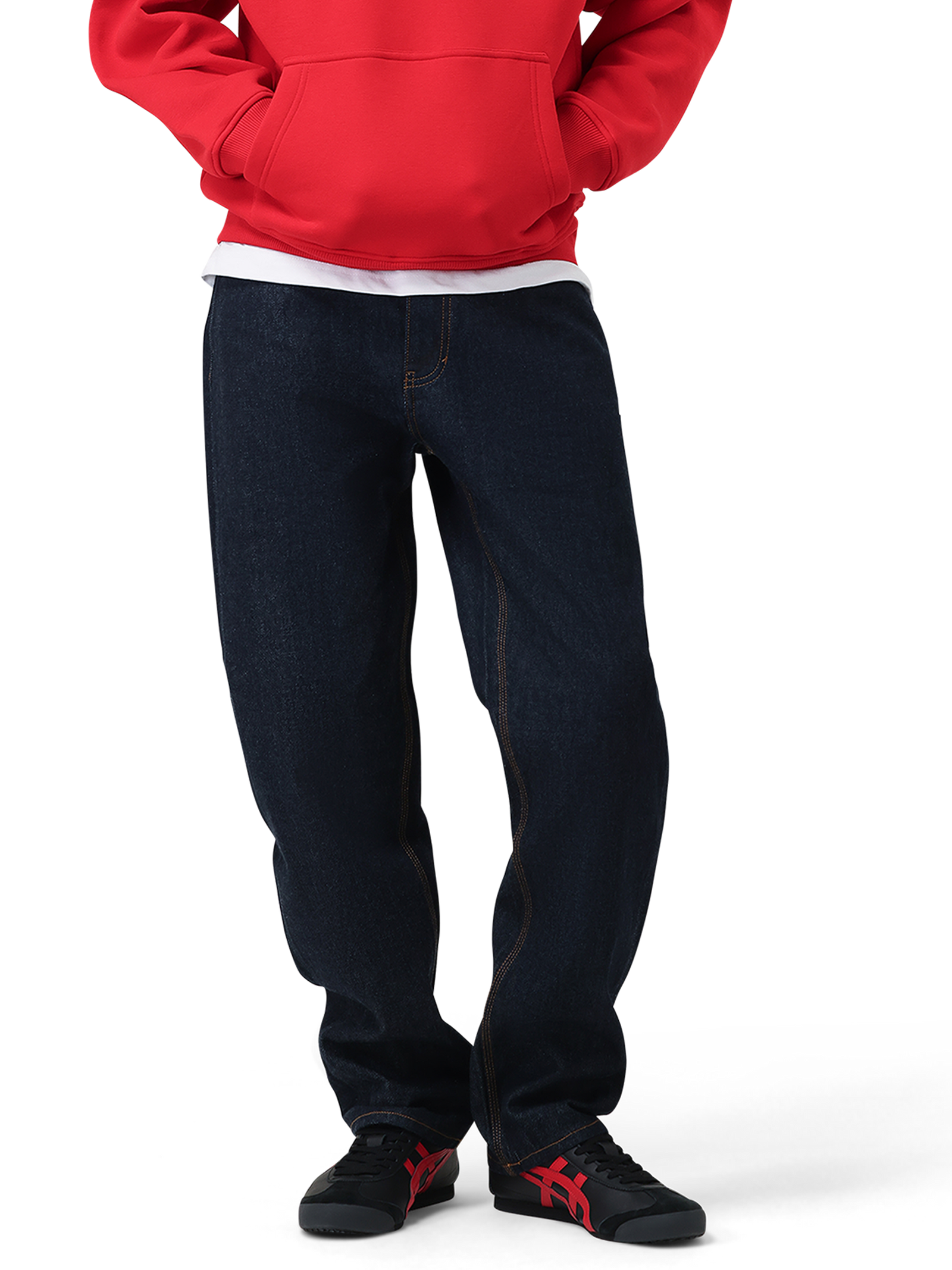 9-Dots Relaxed Jeans | Slub denim