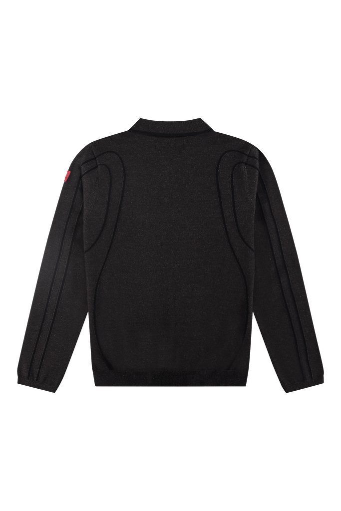 Innerspace Long Sleeve Polo Brown Melange/Black